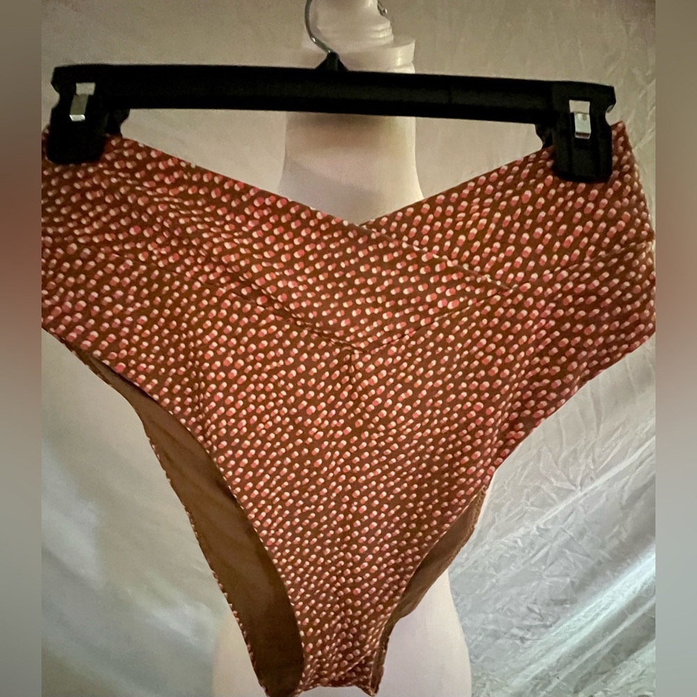 Aerie Brown and Pink High Cut Cheeky Bottom